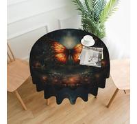 WHJSHOP Round Decorative Tablecloth - 60 in Butterfly In The Vortex Printed Soft Wrinkle-Resistant for Dining Tables and Parties