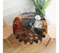 WHJSHOP Round Decorative Tablecloth - 60 in Grand Canyon, Arizona Printed Soft Wrinkle-Resistant for Dining Tables and Parties