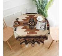 WHJSHOP Round Decorative Tablecloth - 60 in Native American Patterns Prints Soft Wrinkle-Resistant for Dining Tables and Parties
