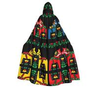 WHJSHOP Runner Swedish Dala Horse Folk Picture Halloween Adult Hooded Cape Cloak For Role-Playing, Stage Costumes, Parties Easy Care
