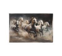 WHJSHOP Running of The Horses Prints Placemats Set of 6 - Thick, Sturdy, and Personalized Dining Table Decor