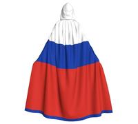 WHJSHOP Russian Flag Pattern Halloween Adult Hooded Cloak No Zipper, Comfortable & Durable for Role-Playing