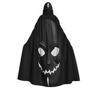 WHJSHOP scary black mask Pattern Halloween Adult Hooded Cloak No Zipper, Comfortable & Durable for Role-Playing