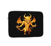 WHJSHOP Scary Golden Devil Pattern Laptop Case - Shockproof Portable Laptop Sleeve Bag for Men and Women Business Travel, School, and Office Use
