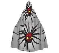 WHJSHOP Scary Spider Prints Halloween Adult Hooded Cloak No Zipper, Comfortable & Durable for Role-Playing