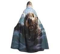 WHJSHOP Sea Otter Pattern Halloween Adult Hooded Cloak is a super large, comfortable, and durable cloak