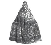WHJSHOP Shiny silver glitter Pattern Halloween Adult Hooded Cloak No Zipper, Comfortable & Durable for Role-Playing