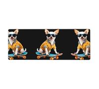 WHJSHOP Skateboard Cool Dog Pattern Extra Large Mouse pad Mousepad 12x31.5in for Desktop Computers, laptops, Personal Computers