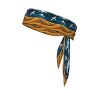 WHJSHOP Skylarks Fly Over The Wheat Fields Pattern Sports Headscarf, Casual Headband, Elastic, Sweat Absorbing, Adjustable, Anti Slip