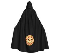 WHJSHOP Smiley Face Pizza Picture Halloween Adult Hooded Cloak No Zipper, Comfortable & Durable for Role-Playing