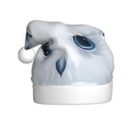 WHJSHOP snowy owl eyes Printed Christmas Hat for Adult Making It a Fun and Durable Gift for Men and Women