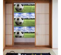 WHJSHOP soccer ball background Printing Curtain two Pieces Spliced 34x56in Fabric curtains, room dividers Fabric, Smooth & Not Easily Wrinkled