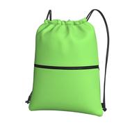 WHJSHOP Solid color light green Prints Drawstring Zipper Backpack - Lightweight, Waterproof Gym Bag for Travel, Yoga, and Everyday Adventures