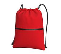 WHJSHOP Solid color red Prints Drawstring Zipper Backpack - Lightweight, Waterproof Gym Bag for Travel, Yoga, and Everyday Adventures