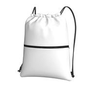WHJSHOP Solid color white Prints Drawstring Zipper Backpack - Lightweight, Waterproof Gym Bag for Travel, Yoga, and Everyday Adventures