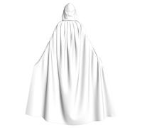 WHJSHOP Solid color white Prints Hooded Cloak - Dramatic Long-Sleeve Cosplay Layer