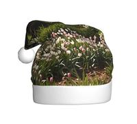 WHJSHOP Spring Hope Printed Christmas Hat for Adult Soft, Lightweight, and Fluffy Design for Men and Women