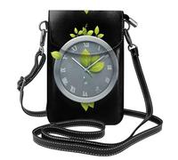 WHJSHOP Sprouting Clock Picture Small Leather Women'S Crossbody Flip Phone Bag, Waterproof And Durable