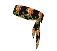 WHJSHOP Squirrel Chasing Butterflies Pattern Sports Headscarf, Casual Headband, Elastic, Sweat Absorbing, Adjustable, Anti Slip