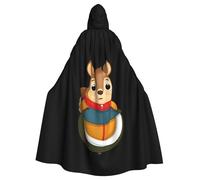WHJSHOP Squirrel in a sleeping bag Pattern Halloween Adult Hooded Cloak No Zipper, Comfortable & Durable for Role-Playing
