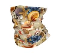 WHJSHOP Starfish Seashell Sandy Beach Theme Prints Multifunctional Sport Headband - Seamless Moisture-Wicking Throw for Hiking, Cycling & Beach Adventures