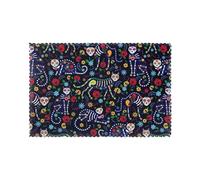 WHJSHOP Sugar Horror Skull Prints Quality Table Layers - Heat Resistant Place Mat Covers, Durable 6-Piece Set with Printed Designs
