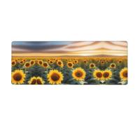 WHJSHOP Sunflower Flower Sea Pattern Extra Large Mouse pad Mousepad 12x31.5in for Desktop Computers, laptops, Personal Computers