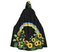 WHJSHOP Sunflowers Next To The Rainbow Picture Halloween Adult Hooded Cape Men'S And Women'S Clothing Mantle Role-Playing