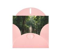 WHJSHOP Suspension Bridge in the Rainforest Prints Greeting Card - Premium Pearlescent Paper, Double Sided Pearl Effect, Love Buckle Pearl Paper Envelope