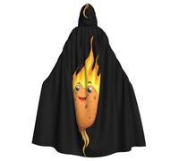 WHJSHOP Sweet potato in flames Pattern Halloween Adult Hooded Cloak No Zipper, Comfortable & Durable for Role-Playing