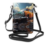 WHJSHOP Take A Trip In The Car Picture Small Leather Women'S Crossbody Flip Phone Bag, Waterproof And Durable