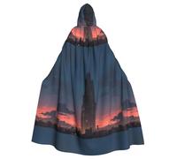 WHJSHOP Tall Buildings In The Evening Sun Picture Halloween Adult Hooded Cape Men'S And Women'S Clothing Mantle Role-Playing