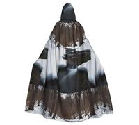 WHJSHOP Thawing streams Pattern Halloween Adult Hooded Cloak is a super large, comfortable, and durable cloak