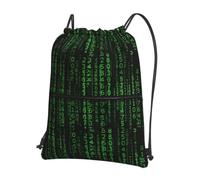 WHJSHOP The Age of the Hacker Prints Drawstring Zipper Backpack - Lightweight, Waterproof Gym Bag for Travel, Yoga, and Everyday Adventures