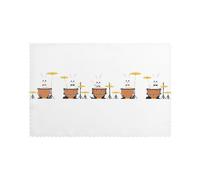 WHJSHOP The Bunny Band Playing Drums Prints Placemats Set of 6 12x18in - Transform Your Table into a Cozy Haven for Memorable Meals