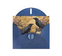WHJSHOP The crow on the skull Prints Greeting Card - Premium Pearlescent Paper, Double Sided Pearl Effect, Love Buckle Pearl Paper Envelope