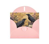 WHJSHOP The crow on the skull Prints Greeting Card - Premium Pearlescent Paper, Double Sided Pearl Effect, Love Buckle Pearl Paper Envelope