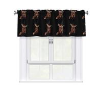WHJSHOP The Fox Wearing A Witch Hat Prints Cozy Kitchen Window Layer - 54x18 Inch Peach Skin Valance with Filtered Light