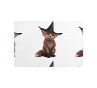WHJSHOP The Fox Wearing A Witch Hat Prints Placemats Set of 6 12x18in - Heat Resistant Table Layers for Homes, Hotels & Stylish Dining