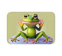 WHJSHOP The Funny Frog Doing Yoga Prints Crystal Velvet Lock Edge Floor mat, Bedroom Carpet, Parlor, Dormitory Home Decoration