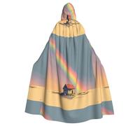 WHJSHOP The House Under The Rainbow Picture Halloween Adult Hooded Cape Men'S And Women'S Clothing Mantle Role-Playing