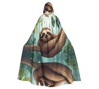 WHJSHOP The Lazy Sloth Pattern Halloween Adult Hooded Cloak is a super large, comfortable, and durable cloak