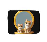 WHJSHOP The Little cat in The Mirror Pattern Laptop Case - Shockproof Portable Laptop Sleeve Bag for Men and Women Business Travel, School, and Office Use