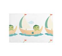WHJSHOP The Little Pea in The Sailboat Prints Placemats Set of 6 12x18in - Transform Your Table into a Cozy Haven for Memorable Meals