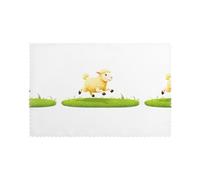 WHJSHOP The Little Sheep is Jumping Prints Placemats Set of 6 12x18in - Transform Your Table into a Cozy Haven for Memorable Meals