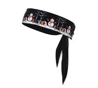 WHJSHOP The Little Snowman and The Little Animals Pattern Sports Headscarf, Casual Headband, Elastic, Sweat Absorbing, Adjustable, Anti Slip