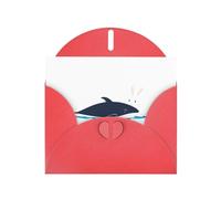 WHJSHOP The little white rabbit who saved the whale Prints Greeting Card - Premium Pearlescent Paper, Double Sided Pearl Effect, Love Buckle Pearl Paper Envelope