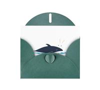 WHJSHOP The little white rabbit who saved the whale Prints Greeting Card - Premium Pearlescent Paper, Double Sided Pearl Effect, Love Buckle Pearl Paper Envelope