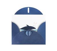 WHJSHOP The little white rabbit who saved the whale Prints Greeting Card - Premium Pearlescent Paper, Double Sided Pearl Effect, Love Buckle Pearl Paper Envelope