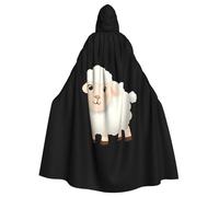 WHJSHOP The shy little sheep Prints Halloween Adult Hooded Cloak No Zipper, Comfortable & Durable for Role-Playing